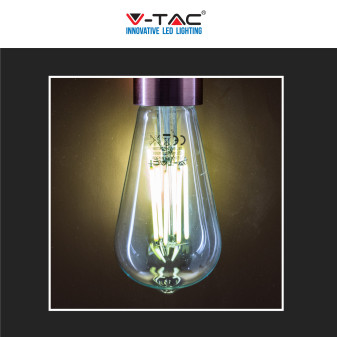VT-2364 Lampadina LED E27 4W Bulb ST64 Filament Vetro V-Tac