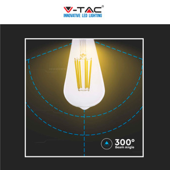 VT-2364 Lampadina LED E27 4W Bulb ST64 Filament Vetro V-Tac