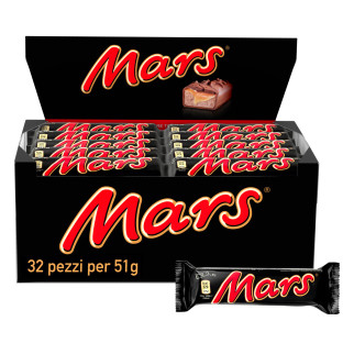 Snack con Malto e Caramello Ricoperto di Cioccolata Mars 32x 51g