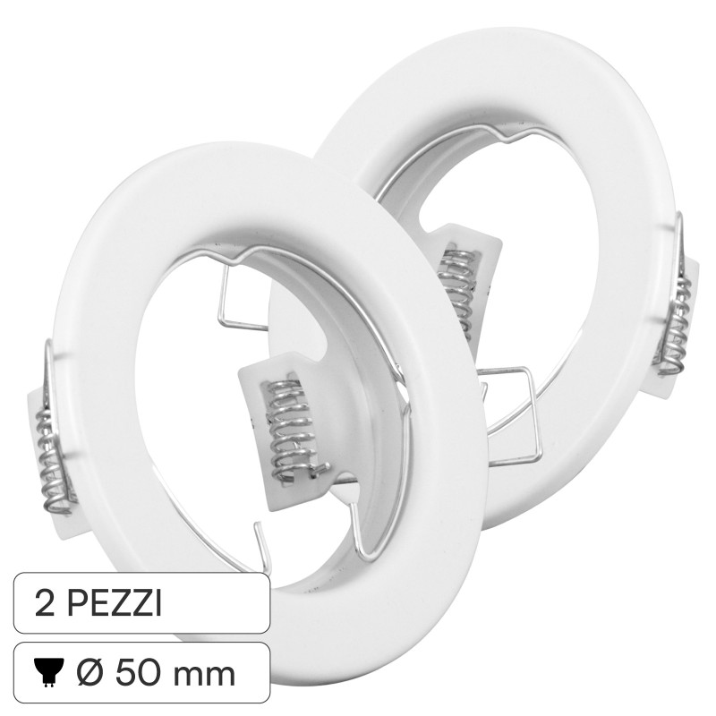 VT-778 2 Portafaretti Rotondi a Incasso per GU10 Bianchi V-Tac