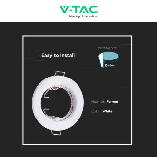 VT-778 2 Portafaretti Rotondi a Incasso per GU10 Bianchi V-Tac