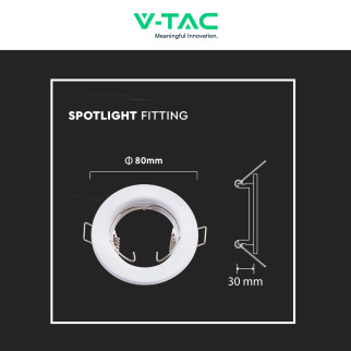 VT-778 2 Portafaretti Rotondi a Incasso per GU10 Bianchi V-Tac