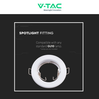 VT-778 2 Portafaretti Rotondi a Incasso per GU10 Bianchi V-Tac