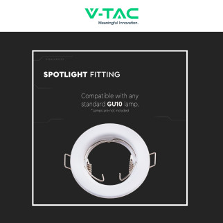VT-778 2 Portafaretti Rotondi a Incasso per GU10 Bianchi V-Tac