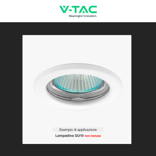 VT-778 2 Portafaretti Rotondi a Incasso per GU10 Bianchi V-Tac