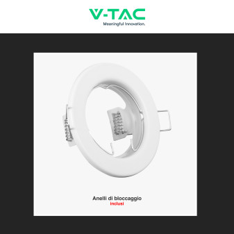 VT-778 2 Portafaretti Rotondi a Incasso per GU10 Bianchi V-Tac