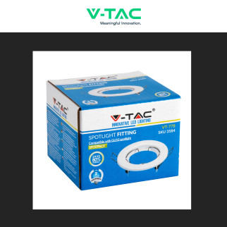 VT-778 2 Portafaretti Rotondi a Incasso per GU10 Bianchi V-Tac