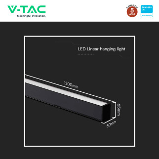 VT-7-44 Lampada LED Lineare a Sospensione 40W SMD Samsung 3in1 V-Tac