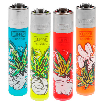 Clipper Large Accendino A Pietrina Cartoon Leaves 4 Accendini