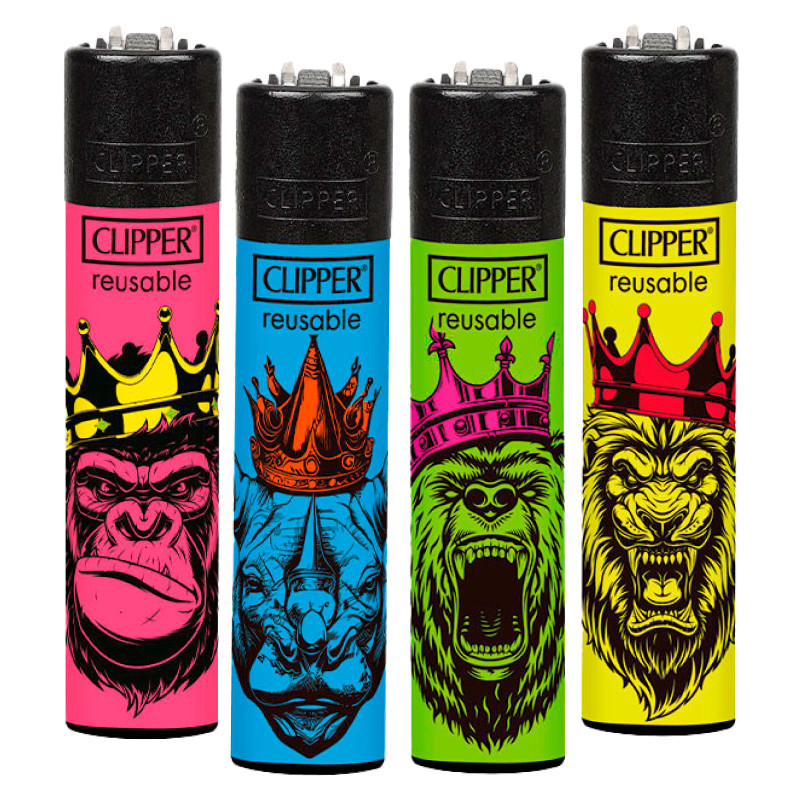 Clipper Large Accendino A Pietrina King Safari 4 Accendini