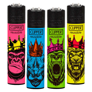 Clipper Large Accendino A Pietrina King Safari 4 Accendini