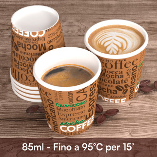 50 Bicchierini da Caffè in Carta Bio Brown Mocha da 85ml