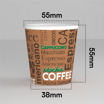 50 Bicchierini da Caffè in Carta Bio Brown Mocha da 85ml