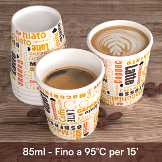 50 Bicchierini da Caffè in Carta Bio White Mocha da 85ml