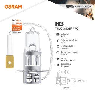 Acquista Osram Truckstar Pro per Camion 70W - Lampadina H3