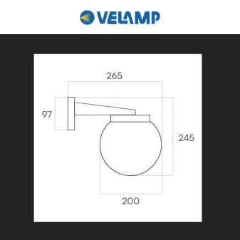 Portalampada da Giardino da Muro Velamp Applique a Sfera