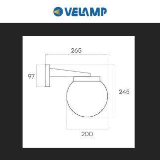 Portalampada da Giardino da Muro Velamp Applique a Sfera