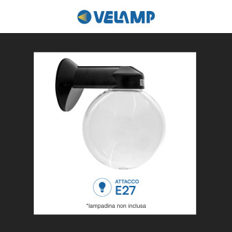 Portalampada da Giardino da Muro Velamp Applique a Sfera