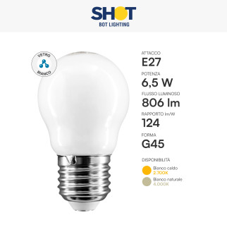 Acquista Bot Lighting Lampadina LED E27 6,5W MiniGlobo G45