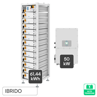V-Tac Kit Inverter Trifase Ibrido 50kW + Accumulatore LiFePO4