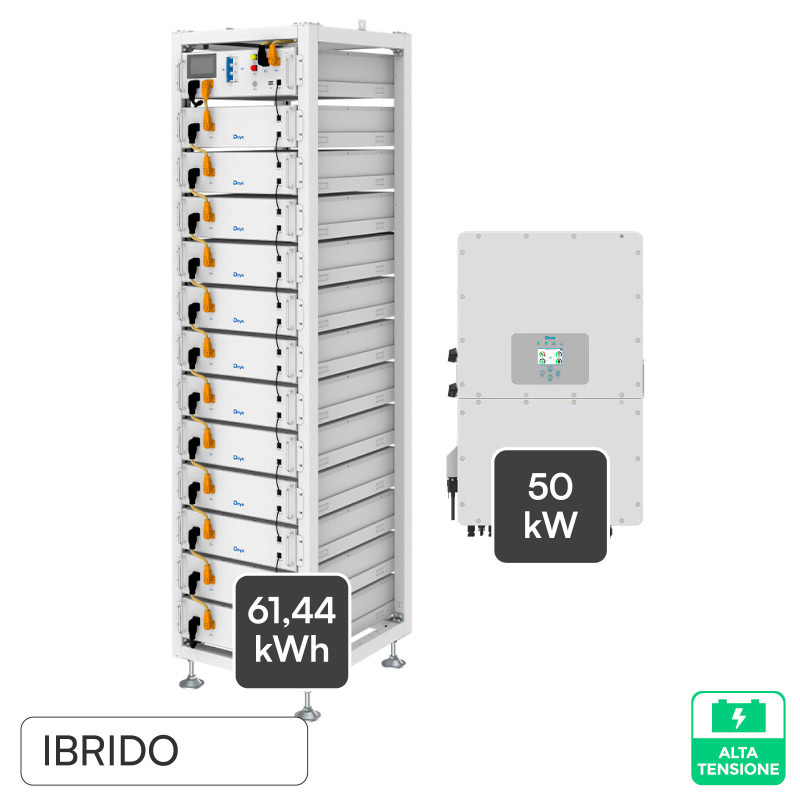 V-Tac Kit Inverter Trifase Ibrido 50kW + Accumulatore LiFePO4