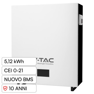 VT-5139 Accumulatore 5,12kWh Impianti Fotovoltaici CEI 0-21 V-Tac