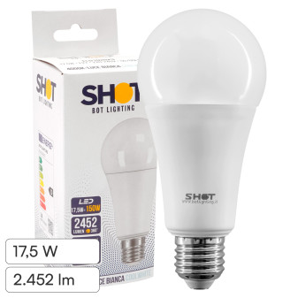 Lampadina LED SMD E27 Goccia 17,5W Bulb A67 Bot Lighting Shot