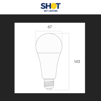 Lampadina LED SMD E27 Goccia 17,5W Bulb A67 Bot Lighting Shot