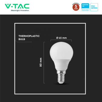 VT-1804 Lampadina LED E14 3.7W MiniGlobo P45 Samsung SMD V-Tac Pro