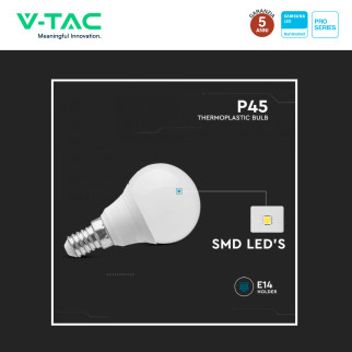 VT-1804 Lampadina LED E14 3.7W MiniGlobo P45 Samsung SMD V-Tac Pro
