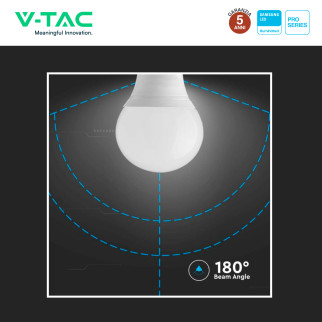 VT-1804 Lampadina LED E14 3.7W MiniGlobo P45 Samsung SMD V-Tac Pro