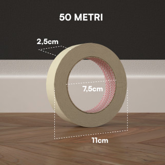 Nastro Carta Mascheratura Pittura e Imbiancatura da 2,5cm x 50m