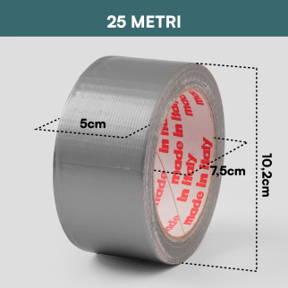 Nastro Adesivo Telato Americano Grigio Professionale 5cm x 25m