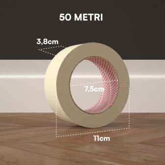 Nastro Adesivo Carta Gommata Riciclabile Resistente 3,8cm x 50m