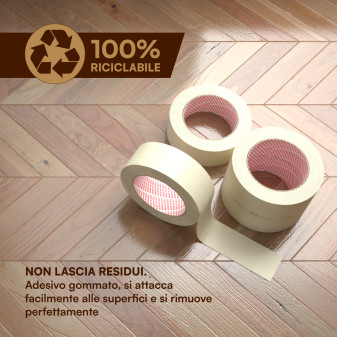 Nastro Adesivo Carta Gommata Riciclabile Resistente 3,8cm x 50m