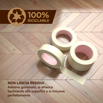 Nastro Adesivo Carta Gommata Riciclabile Resistente 3cm x 50m
