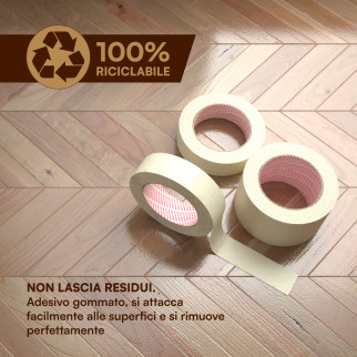 Nastro Adesivo Carta Gommata Riciclabile Resistente 3cm x 50m