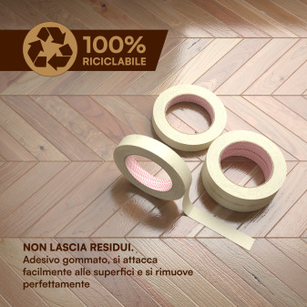Nastro Adesivo Carta Gommata Riciclabile Resistente 1,9cm x 50m