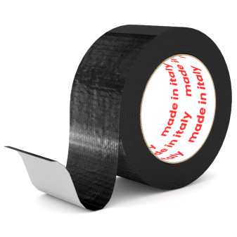 Nastro Adesivo Telato Americano Nero Professionale 5cm x 25m