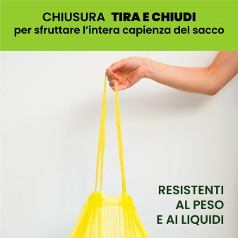 Sacchi Gialli Plastica HDPE Raccolta Differenziata 110L 70x100cm