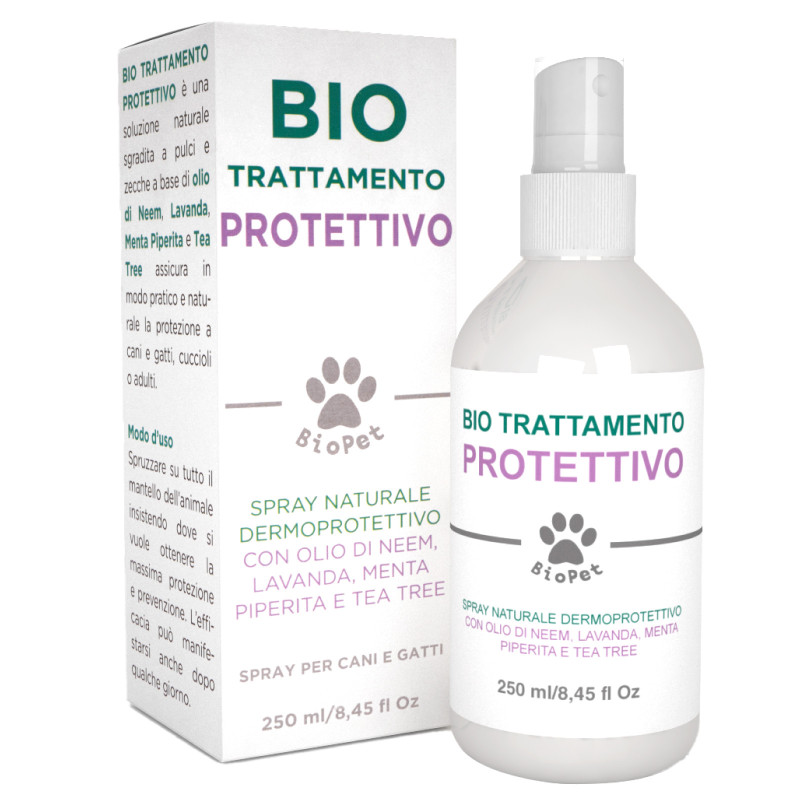 Bio Pet Spray Protettivo Olio di Neem Cani Gatti - Flacone da 250 ml