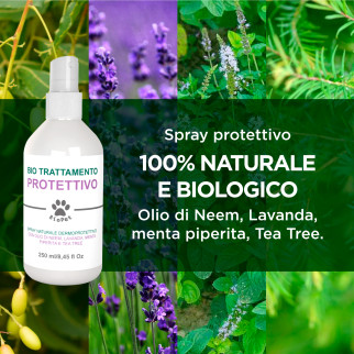 Bio Pet Spray Protettivo Olio di Neem Cani Gatti - Flacone da 250 ml