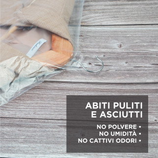 Sacchetti Porta Abiti in Plastica Trasparenti Impermeabili da 60x100cm