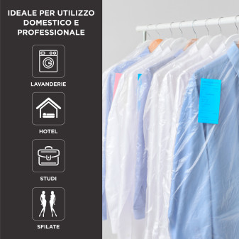 Sacchetti Porta Abiti in Plastica Trasparenti Impermeabili da 60x100cm