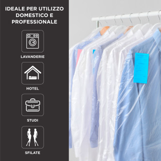 Sacchetti Porta Abiti in Plastica Trasparenti Impermeabili da 60x100cm