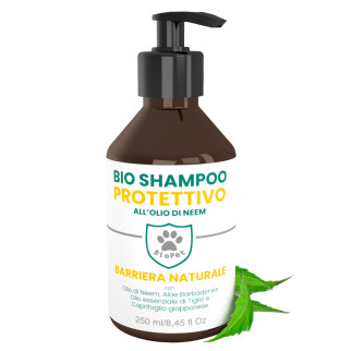 Bio Pet Shampoo Protettivo Olio di Neem Cani Gatti - Flacone da 250 ml