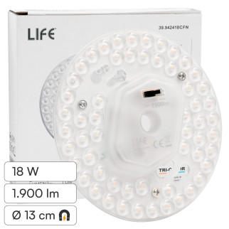Life Modulo LED CCT Circolare con Magneti 18W per Plafoniere