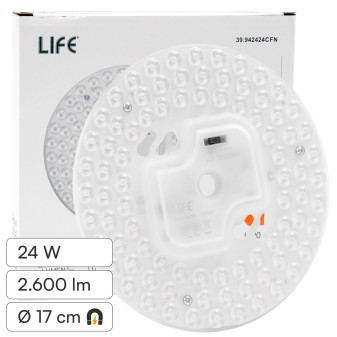 Life Modulo LED CCT Circolare con Magneti 24W per Plafoniere