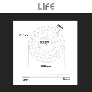 Life Modulo LED CCT Circolare con Magneti 24W per Plafoniere