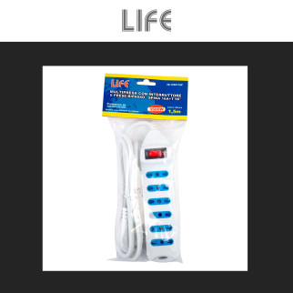 Life Multipresa 6 Prese Bipasso 10/16A 2P+T e Spina 16A 2P+T 90°